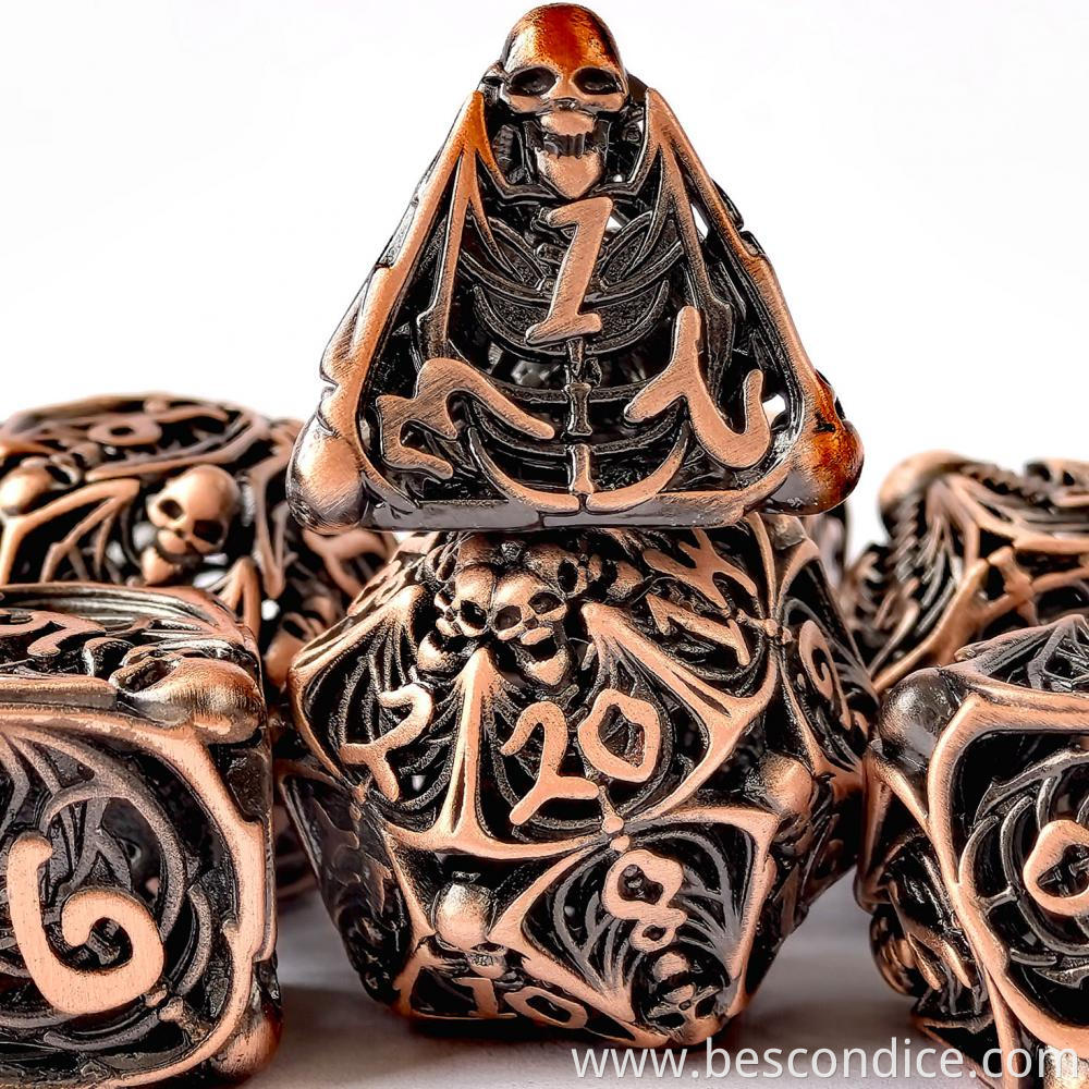 Ancient Copper 3d Skull Hollow Metal Dice Ancient Copper 3d Skull Hollow Metal Dice